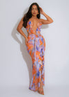 The Celestial Drift Mesh Maxi Dress Orange