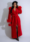 Stunning red Velvet Ember Coat with elegant design and luxurious feel