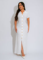 The Classic Poise Knit Maxi Dress White