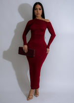 Effortless Elegance Ruched Maxi Dress Red with sweetheart neckline and flowy skirt