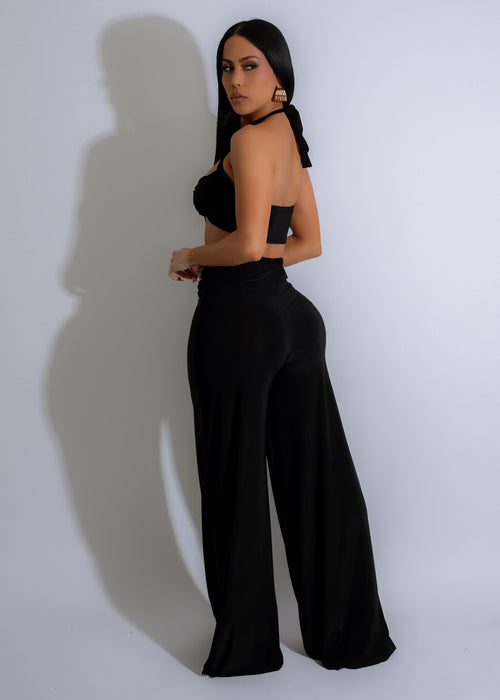  Elegant and versatile Drape Luxe Pant Set Black, with a stylish and flattering design, perfect for both casual and formal wear, made from high-quality, wrinkle-resistant fabric