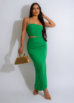 Mystic Mermaid Mesh Maxi Dress Green with Sequin Detail and Flowing Silhouette