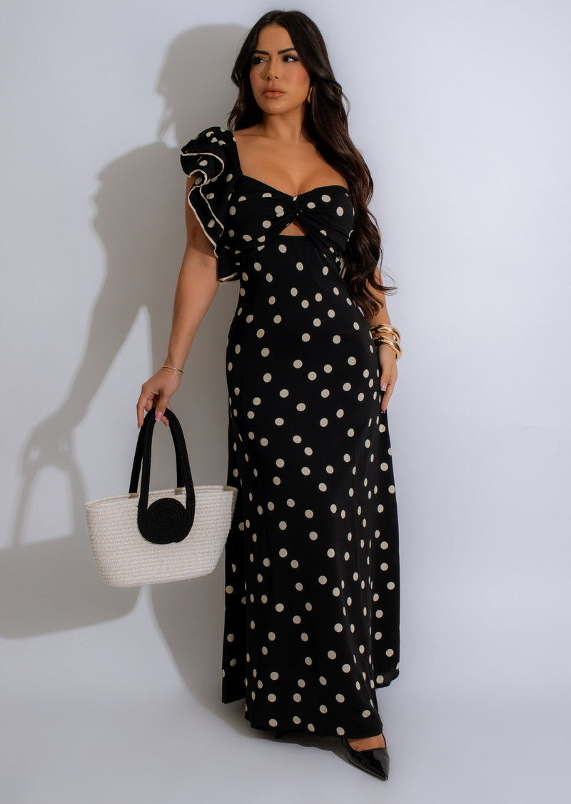 I Always Come Back Maxi Dress Black - Elegant long black dress with a flattering silhouette and versatile styling options for any occasion