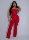 Power Play Pant Set Red* in vibrant red color with matching top and bottom for a stylish look