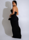 Glamorous and timeless Draped Elegance Maxi Dress Black for any special occasion