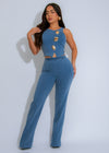 The Statement Pant Set Light Denim