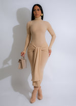 Endless Memories Sweater Midi Dress Nude, a cozy and stylish option for any occasion, featuring a classic nude color and flattering midi length