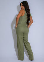 Meadow Luxe Linen Pant Set Green