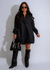 Urban Explorer Oversized Blouse Mini Dress Black