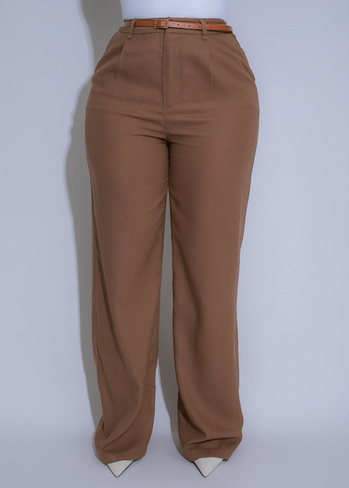 Heritage Tailored Linen Pants Brown