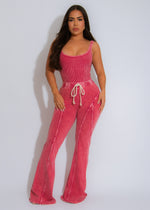 Dreamy Choice Ribbed Pant Set Pink