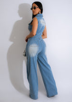 Stylish and comfortable Voyager Jumpsuit Light Denim with a relaxed fit