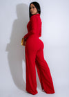 Stunning Black Tie Glam Jumpsuit in vibrant red color, perfect for formal events and special occasions