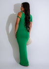 Stunning image of the Twist of Charm Maxi Dress Green, showcasing its elegant design, comfortable fit, and vibrant green color palette