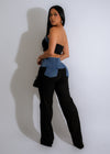  Fashionable black pant set featuring a chic and trendy design for a versatile outfit option