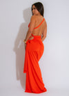 Prism Flow Ruched Maxi Dress Orange