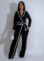 Elegant black jumpsuit with a flattering slimming silhouette and chic design