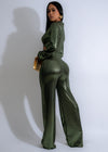 Gorgeous emerald green metallic jumpsuit with a flattering silhouette