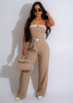 Stylish and comfortable nude foldover pant set for urban women 