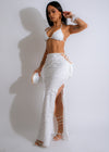 Beautiful and elegant white skirt set with matching top for women