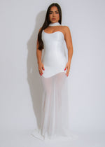 Pretty Girl Energy Mesh Maxi Dress White