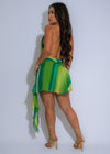 Tropical Breeze Wrap Mini Dress Green