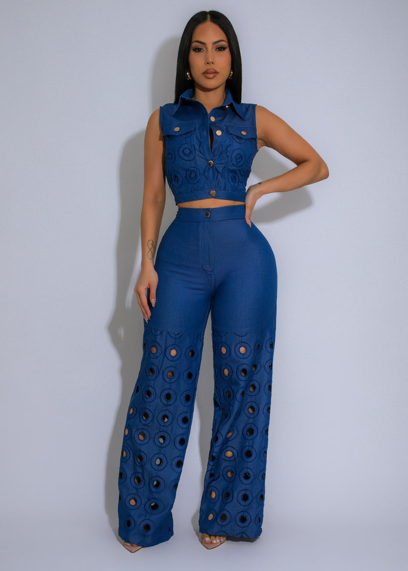 Circular Vibes Pant Set Blue