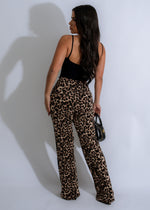 Stylish and trendy Safari Luxe leopard print pants in rich brown color