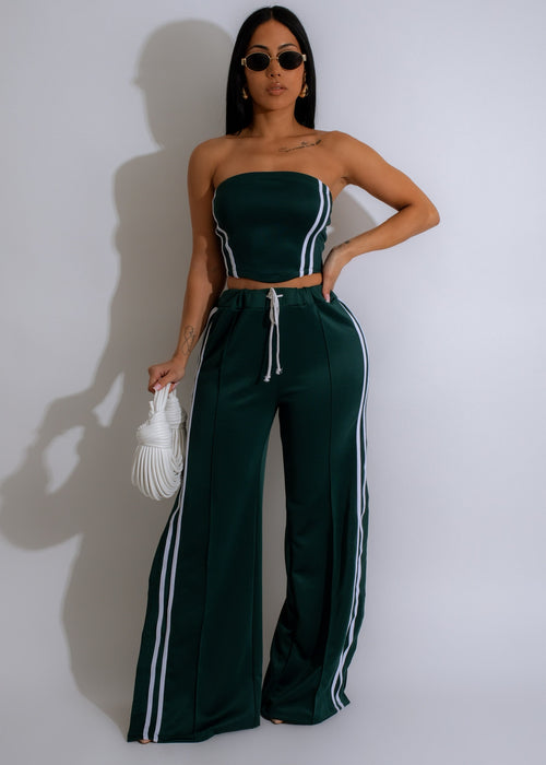 Stylish and comfortable green pant set with a matching top