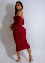 Elegant and stylish Gilded Cascade Midi Dress Red with a flattering silhouette