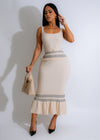 Beautiful Free Spirit Knit Maxi Dress Nude, perfect for summer evenings