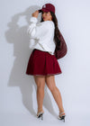  Front view of the Day In Pasadena Sweater White, perfect for casual outings