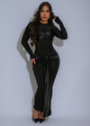 Sculpted Elegance Satin Maxi Dress Black