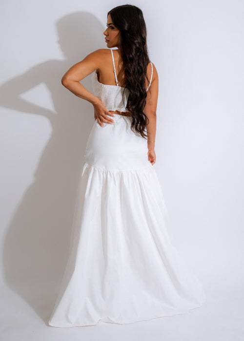 Blossom Elegance Skirt Set White