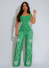 The Botanical Essence Floral Pant Set Green