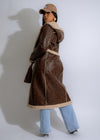  Elegant Mountain Lodge Faux Leather Coat Brown in extra-large size side view