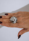 Beautiful and elegant Molten Glow Ring Silver with shimmering silver finish