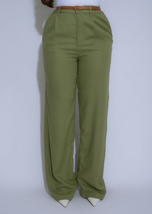 Heritage Tailored Linen Pants Green