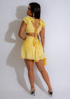 Everyday Elegance Skirt Set in vibrant yellow, perfect for summer outings