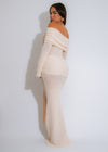 Valencia Elegance Knit Maxi Dress Nude