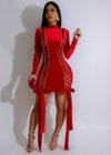 Fierce Embrace Velvet Mini Dress Red, a stunning and bold red dress with a luxurious velvet texture, perfect for making a bold fashion statement at any event or party  