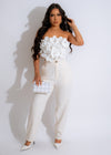  Stylish woman wearing Urban Couture Rhinestones Crop Top White with trendy urban streetwear vibe