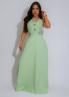 Enchanted Aura Floral Maxi Dress Green