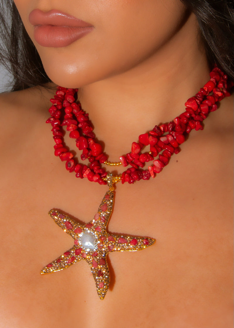 Star of the Tide Necklace Red