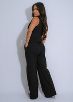 Elegant and versatile Sleek Tied Pant Set Black* for any occasion