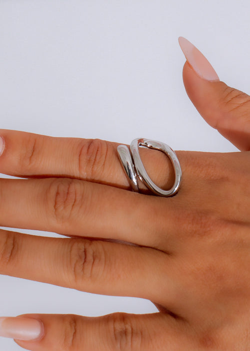 Infinity Loop Ring Silver in sterling silver with intricate design details