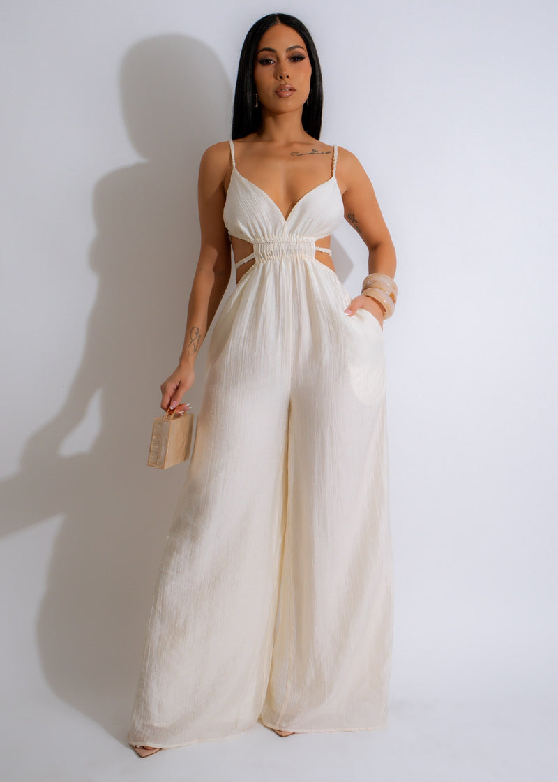 Oasis Jumpsuit White - Elegant and versatile white jumpsuit for summer events and parties