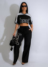 Varsity Vibes Pant Set Black - trendy and comfortable activewear ensemble