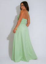 Enchanted Aura Floral Maxi Dress Green