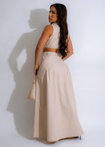 Sculpted Dream Maxi Dress Nude - Gorgeous, long dress in a soft nude hue, featuring sculpted accents and a maxi length for a stunning, elegant look